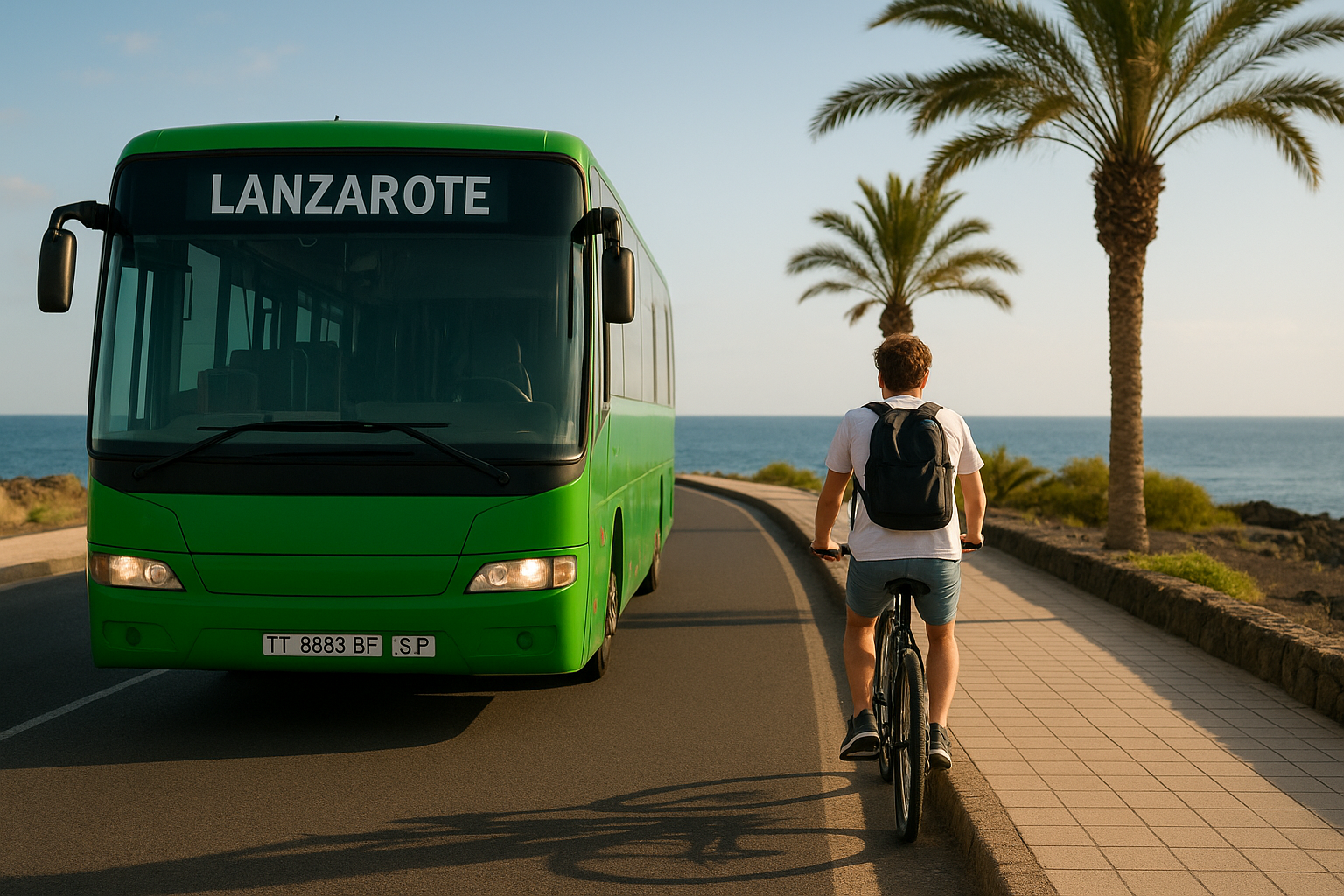 Movilidad sostenible en Lanzarote: guagua verde o bicicleta en Puerto del Carmen